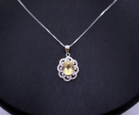 Natural Citrine Necklace Silver - Sterling Silver Life of Flower Genuine Citrine Healing Jewelry