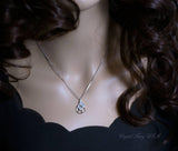 Rose Gold Moonstone Necklace, 925 Sterling Silver Flash Moonstone Flower Choker Moonstone PENDANT #424