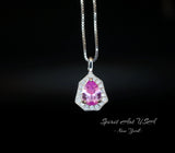 Tiny Pink Tourmaline Pendant Necklace - Minimalist Gemstone Jewelry - 18KGP Sterling Silver yellow gold 120