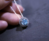Tiny Blue Aquamarine Choker - 18KGP @ Sterling Silver - Minimalist Aquamarine Necklace 040