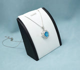 Blue Topaz Necklace - Diamond Milky Way Spiral Pendant 18KGP White Gold Sterling Silver - 3 CT Galaxy Energy Vortexes Windmill Jewelry #987