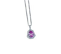 Tiny Pink Tourmaline Pendant Necklace - Minimalist Gemstone Jewelry - 18KGP Sterling Silver yellow gold 120