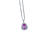 Tiny Pink Tourmaline Pendant Necklace - Minimalist Gemstone Jewelry - 18KGP Sterling Silver yellow gold 120