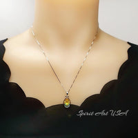 2.5 CT Yellow Moissanite Gemstone Necklace Sterling Silver Teardrop Created Citrine Gemstone Pendant - November Birthstone #395