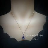 Mystic Rainbow Topaz Necklace – 4CT Teardrop Halo Pendant, Pink Tourmaline, 18K 925 Sterling Silver Jewelry November Birthstone #967