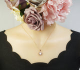 MINI Rose Gold Fire Opal Necklace Sterling Silver Sunflower style Round Tiny White Opal Pendant Solid 18kgp 069