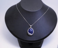 Lapiz Lazuli Necklace - Vampire Diaries necklace, Elena Gilbert Katherine necklace, Sterling Silver Natural Lapis Lazuli Jewelry 2743