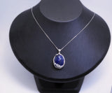 Lapiz Lazuli Necklace - Vampire Diaries necklace, Elena Gilbert Katherine necklace, Sterling Silver Natural Lapis Lazuli Jewelry 2743