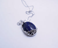 Lapiz Lazuli Necklace - Vampire Diaries necklace, Elena Gilbert Katherine necklace, Sterling Silver Natural Lapis Lazuli Jewelry 2743