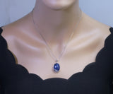 Lapiz Lazuli Necklace - Vampire Diaries necklace, Elena Gilbert Katherine necklace, Sterling Silver Natural Lapis Lazuli Jewelry 2743