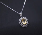 Natural Citrine Necklace Sterling Silver - Flower Of Life Genuine Citrine Pendant - November Birthstone Citrine Jewelry #475