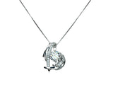Angel Wing Genuine Moissanite Gemstone Necklace - GRA Certificate Round Cut Moissanite Gemstone Jewelry Pendant 1 CT 6.5 MM D color #887