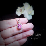 Pink Tourmaline Necklace Solitaire Pendant, October Birthstone Jewelry, 18K Gold Plated Sterling Silver, Adjustable Chain Gift for Her #198