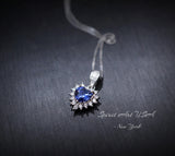 Minimalist Tiny Tanzanite Necklace - Lab Created Tanzanite Pendant - 18k @ Sterling Silver - December Birthstone Tanzanite Pendant 017