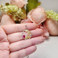 Unique Style Tiny Ruby Necklace - 18kGP Sterling Silver Artistic Poetic Ruby Pendant #292
