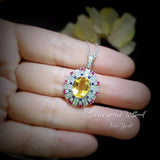 Luxury Radiant Genuine Citrine Necklace - Source Light Style Gold coated 925 Sterling Silver - Exclusive Design 3 CT Citrine Pendant #903