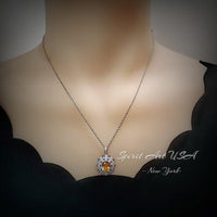 Luxury Radiant Genuine Citrine Necklace - Source Light Style Gold coated 925 Sterling Silver - Exclusive Design 3 CT Citrine Pendant #903