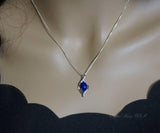 Lapis Lazuli Necklace - Sterling Silver Tiny Natural Lapis Jewelry, Rose Gold Lapis Lazuli Pendant, Genuine Lapis Pendant 1043
