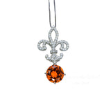 Sunstone Sapphire Necklace - Gemstone Kite Pendant - Red Orange Sunstone Jewelry #418