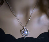 Large Freshwater Pearl Necklace - Full Sterling Silver High Quality Bridal Pearl Necklace - Genuine White Pearl Jewelry #425