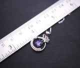 Amethyst Necklace Sterling Silver - Genuine Dangle February Birthstone Mini Butterfly Natural Amethyst Jewelry Pendant 1037