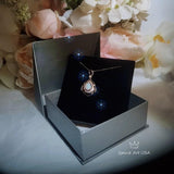 Large Opal Necklace - Rose Gold Coated 925 Sterling Silver Flower Leaf style - Teardrop Opal Pendant #608