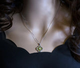 Genuine Green Peridot Necklace, 925 Sterling Silver Four Leaf Clover Necklace, Natural Peridot Pendant August Birthstone Leaf Jewelry #233