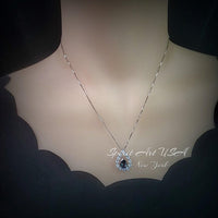 Mystic Topaz Necklace - 18kgp Sterling Silver - Gemstone Halo - Teardrop Rainbow Mystic Topaz Pendant - Pear Cut 2.6 CT #399