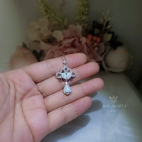 Sterling Silver Opal Tassel Necklace - Fire White Opal Wedding Bridal Gemstone Pendant, Flower Phoenix Jewelry #621