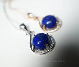 Teardrop Lapis Lazuli Necklace, Rose Gold Lapis Necklace, 925 Sterling Silver Natural Lapis Lazuli Pendant, Simple Single Lapis Jewelry