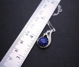 Lapis Lazuli Necklace, Full Sterling Silver Natural Cobalt Blue Vampire Diaries Necklace, Phoenix Silver Lapis Lazuli Pendant 288
