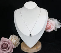 Small Mystic Topaz Necklace 1.5 ct -Sterling Silver White Gold Flower of Life Pendant #1009