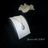 Luxury Radiant Blue Aquamarine Necklace Sky Blue Style White Gold coated Sterling Silver Aquamarine Pendant - Exclusive Design 2.8 CT #899