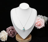 Paraiba Necklace Sterling Silver Swan Penant - White Gold @ Sterling silver Adjustable chain #1010