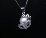 Black Pearl Necklace - 925 Sterling Silver Mask Party Jewelry - Freshwater Pearl Pendant 2626