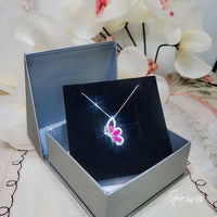 Sterling Silver Ruby Butterfly Necklace - Dainty Ruby Pendant Jewelry - 18KGP @ Sterling Silver #618
