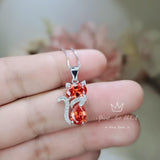 Cat Sunstone necklace, Gemstone Kitty Cat Sun stone Pendant, Orange Gemstone Sterling Silver Pet Cat lover gift Kitten Jewelry #215