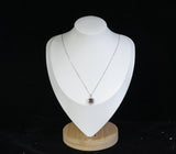 Dainty Cushion Mystic Topaz Necklace - Sterling Silver Gemstone Square Halo Solitaire Royal Rainbow Topaz Jewelry #173
