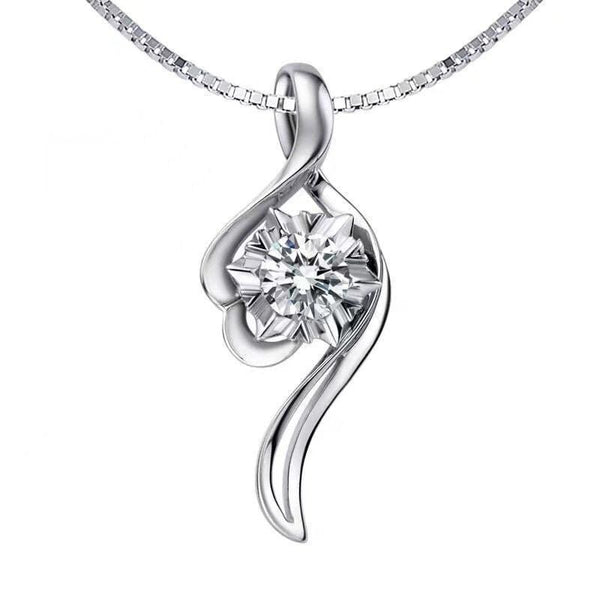 Genuine Moissanite Gemstone Necklace - GRA Certificate Round Cut Gemstone Jewelry Pendant 1 CT 6.5mm Gemstone Pendant #791