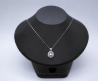 High Quality Emerald Necklace - 18KGP @ Sterling Silver - Halo May birthstone - Green Emerald Jewelry #365