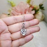 Genuine Amethyst Necklace - Double Heart Amethyst Jewelry - Full Sterling Silver Made February Birthstone Natural Gemstone Pendant #927