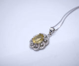 Natural Citrine Necklace Silver - Sterling Silver Life of Flower Genuine Citrine Healing Jewelry