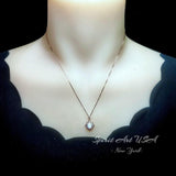 Opal Necklace - Tiny White Opal Rose gold 18KGP @ Sterling Silver - Small Gemstone flower style Opal Jewelry #308