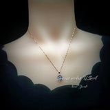 Rainbow Mystic Topaz Necklace - Rose gold coated Sterling Silver - Oval Cut Mystic Topaz Pendant 052