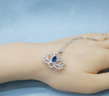 Tanzanite Necklace Lotus Flower Style Water Lily Pendant 18KGP @ Sterling Silver Birthstone Jewelry #1118