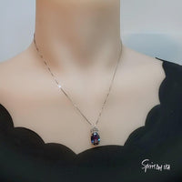 Mystic Rainbow Topaz Necklace – 6CT Crown Gemstone Pendant, 18K Gold Plated Sterling Silver Jewelry, November Birthstone Gift for Her #403