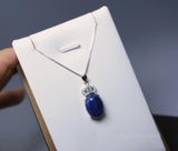Lapis Lazuli Necklace, Sterling Silver Royal Crown Blue Lapis Pendant, The Vampire Diaries Jewelry 1048