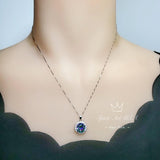 Mystic Topaz Necklace - Gemstone Sunflower Style - White Gold plated Sterling Silver - Princess Diana Style 10mm Rainbow Topaz Jewelry #363