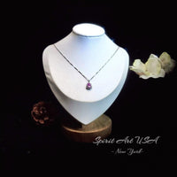 Tiny Pink Tourmaline Pendant Necklace - Minimalist Gemstone Jewelry - 18KGP Sterling Silver yellow gold 120