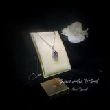 Mystic Rainbow Topaz Necklace – 4CT Teardrop Halo Pendant, Pink Tourmaline, 18K 925 Sterling Silver Jewelry November Birthstone #967